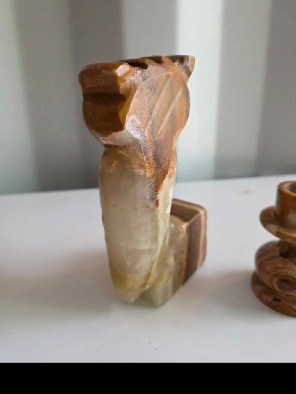 Vintage Onyx Owl, Candle Holder